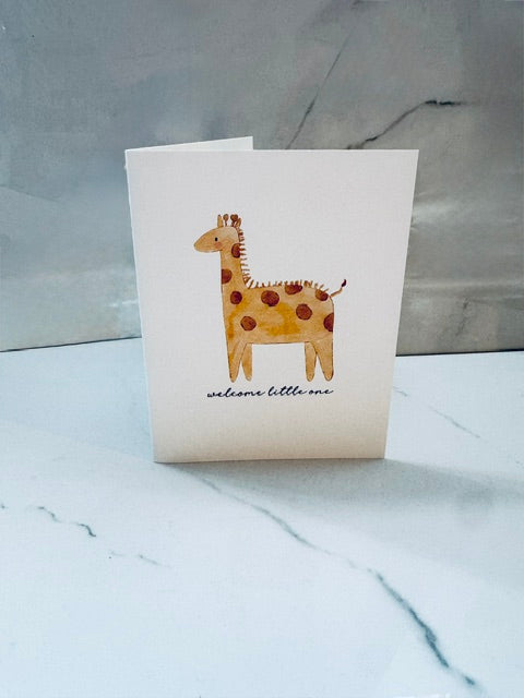 Welcome Little One Giraffe Card