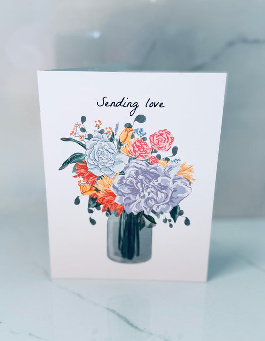 Sending Love Flowers Card
