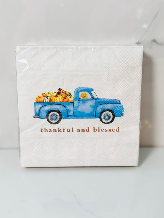 Thankful and Blessed Cocktail Napkins