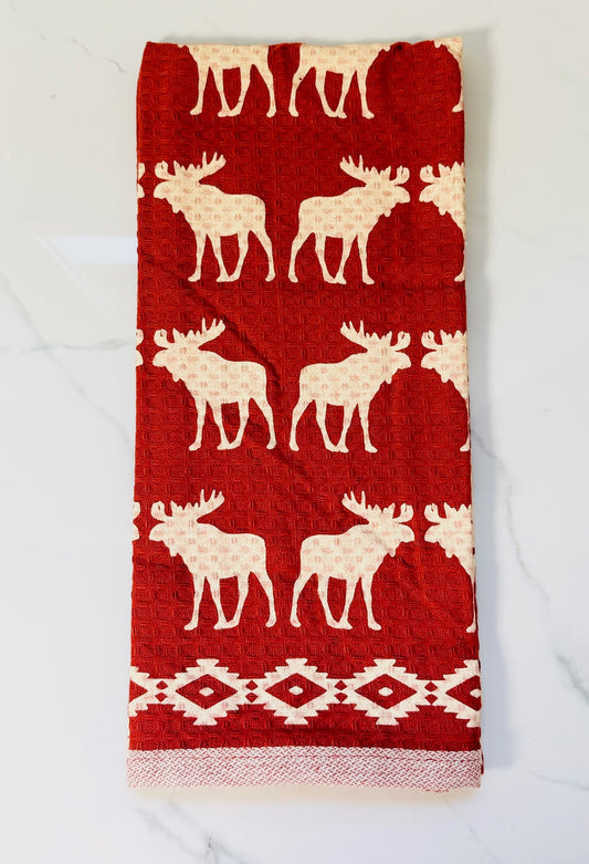 Moose Printed Dishtowel
