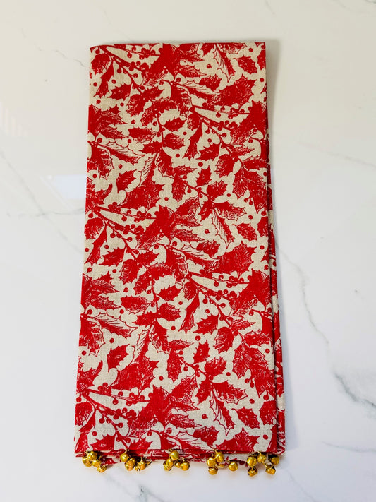 Yuletide Hand Towel with Bells