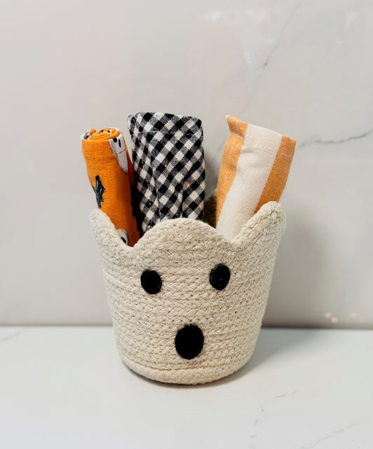 Ghost Halloween Towel Basket Set