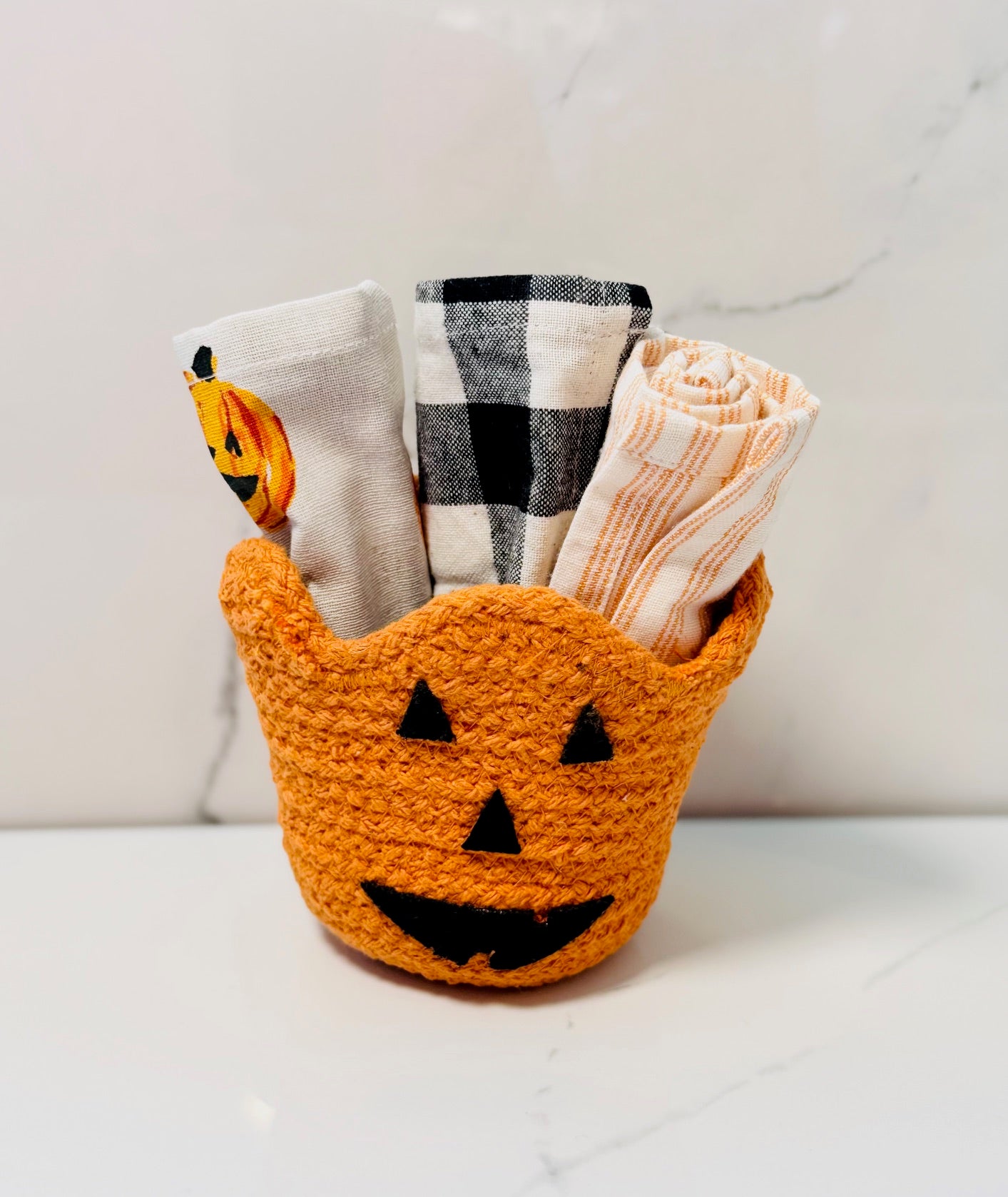 Pumpkin Halloween Towel Basket