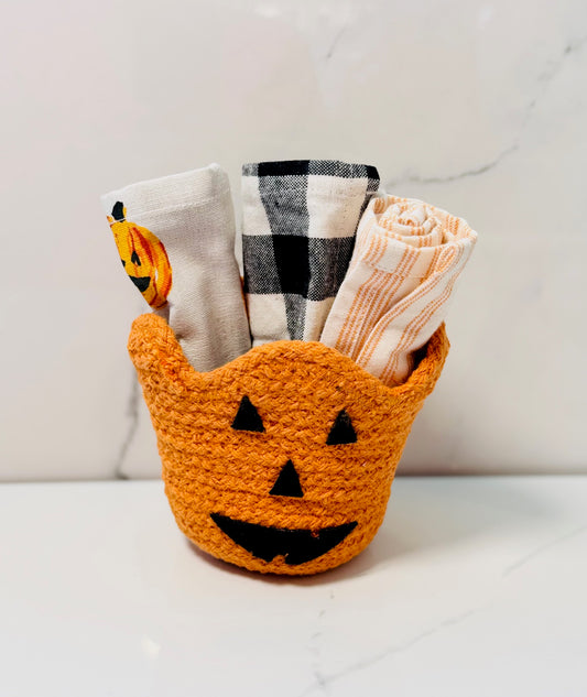 Pumpkin Halloween Towel Basket
