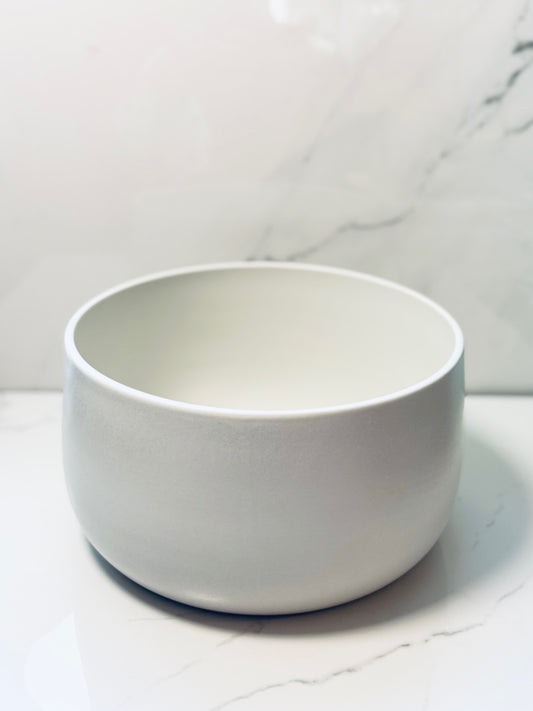 Matte White Stoneware Serving Bowl