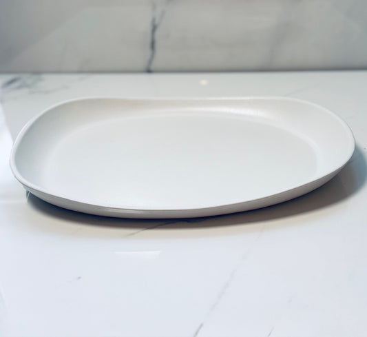 Matte White Small Stoneware Serving Plater