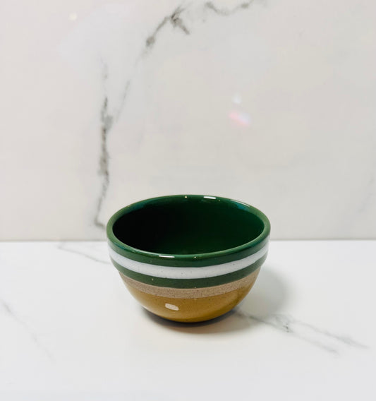 Green Striped Ramekin