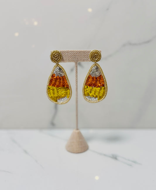 Candy Corn Beaded Earrings