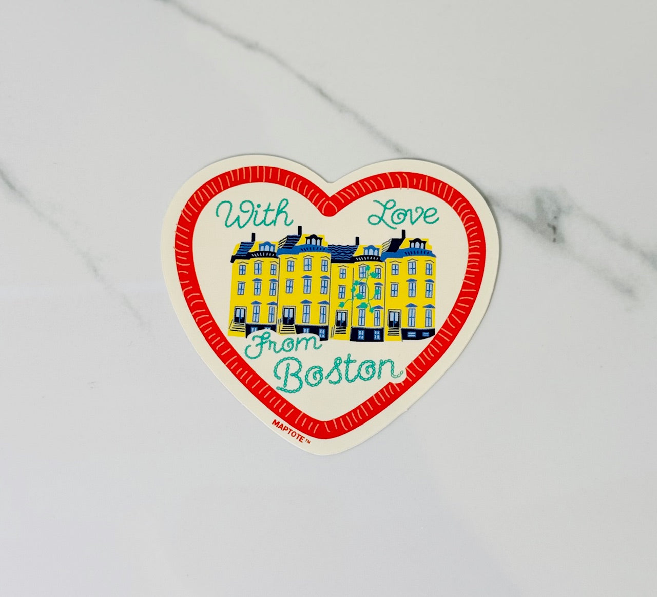 Boston with Love Rowhouse Sticker