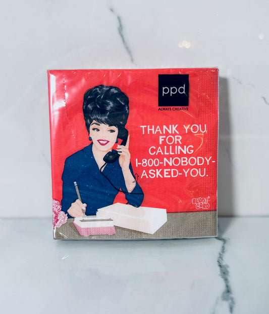 Nobody Asked You Cocktail Napkin