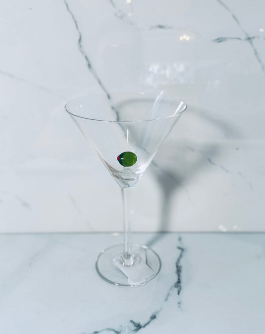 Martini Glass with Olive