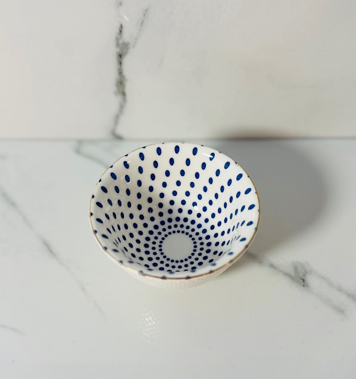 Blue Mini Polka Dot Porcelain Bowl
