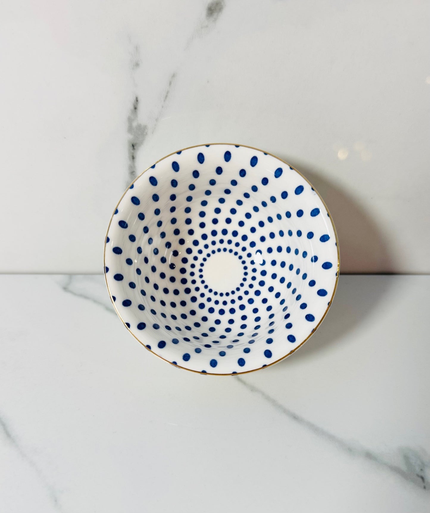 Blue Mini Polka Dot Porcelain Bowl