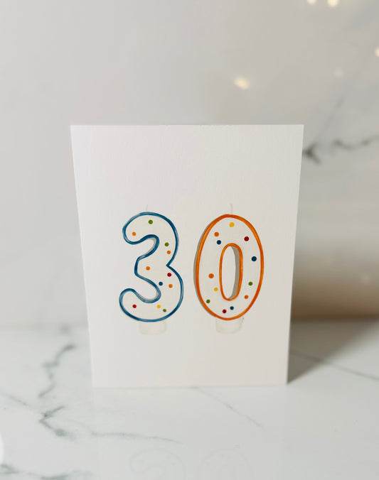 30 Birthday Candles Card