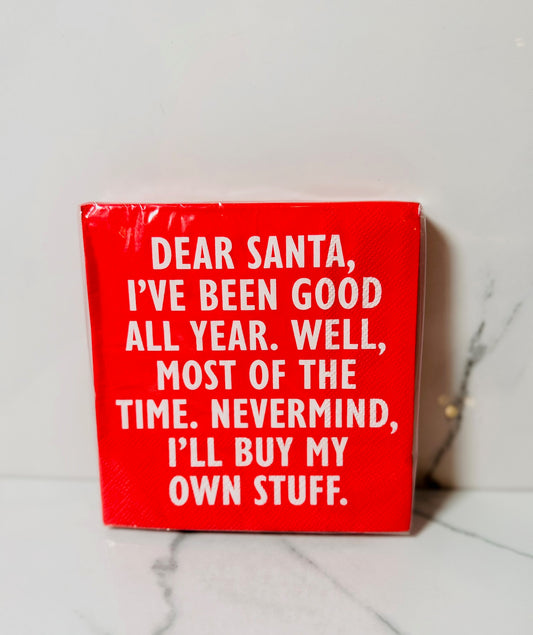 Dear Santa, Never Mind Cocktail Napkins