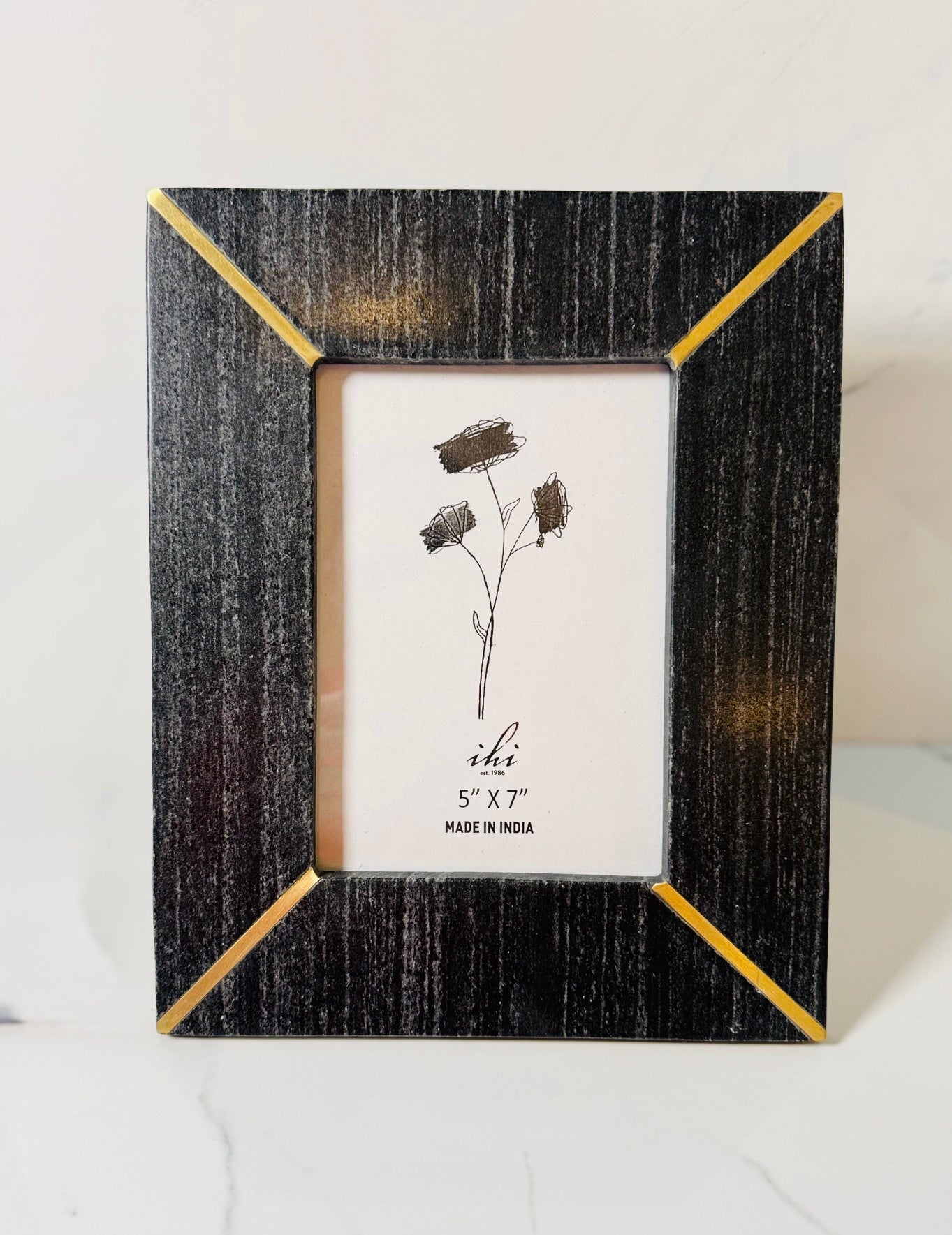 Midnight Black Marble Picture Frame - 5x7