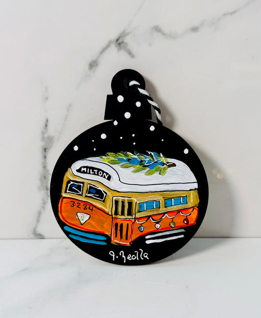 Milton Trolley Ornament with Christmas Tree
