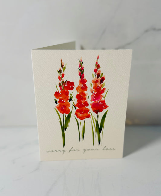 Gladiolas Sympathy Card
