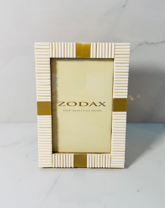 4x6 Cream and Brass Photo Frame