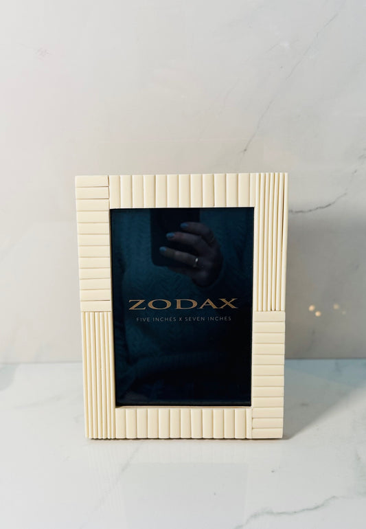4x6 Cream Ribbed Photo Frame