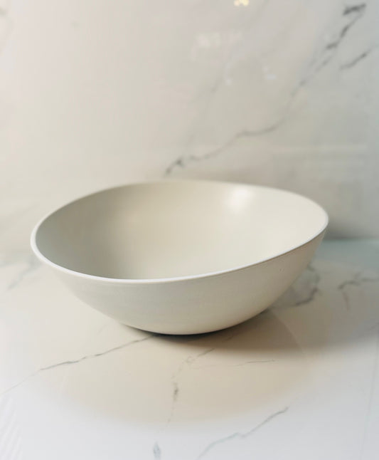 White Stoneware Serving Bowl