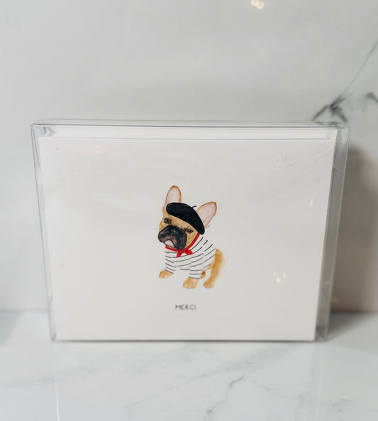 Merci - French Bulldog Folded Notecards