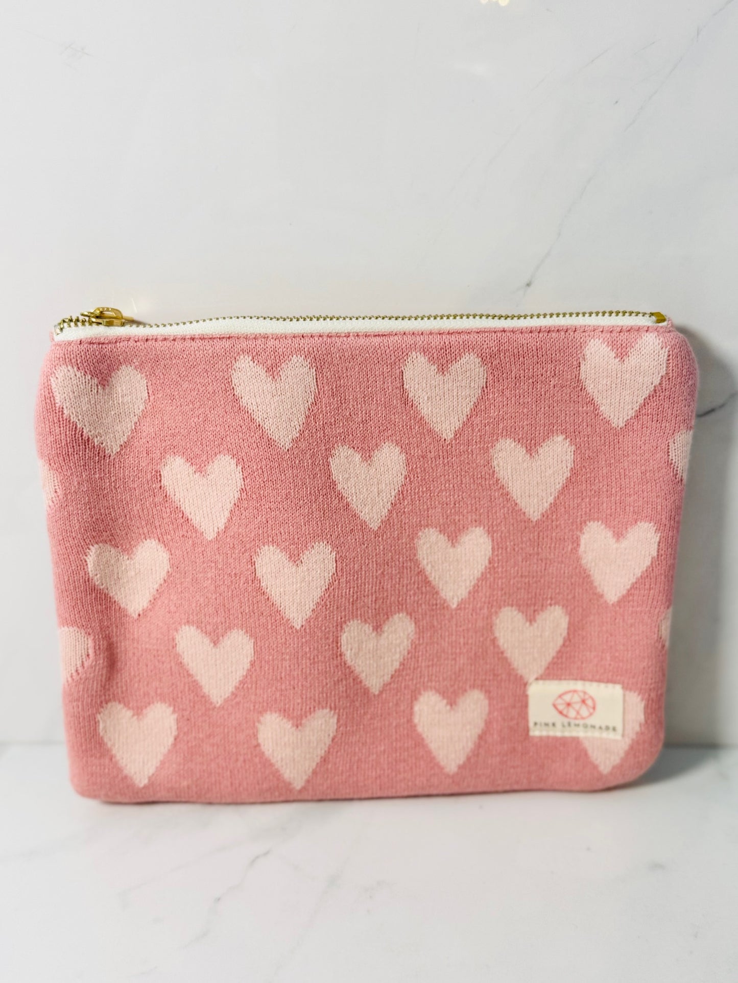 Pink Hearts Zip Pouch