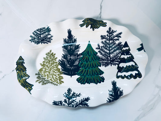 Friendly Firs Ruffle Platter