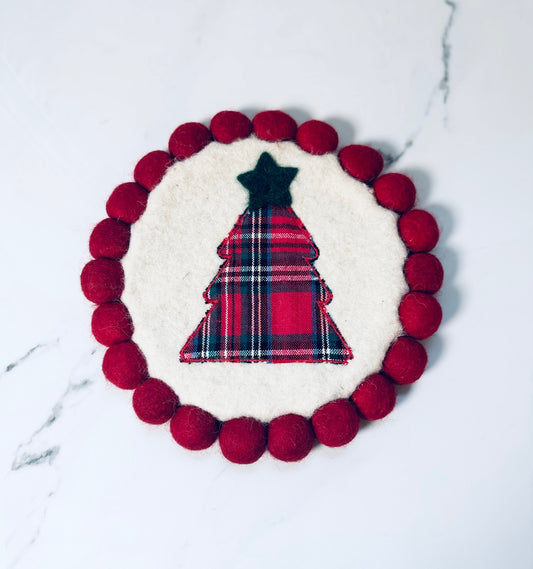 Christmas Tree Felted Trivet