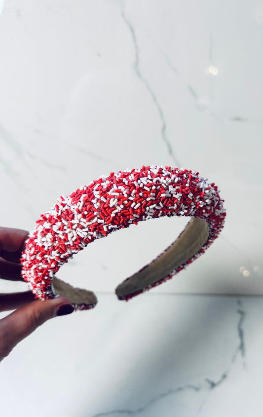 Red & White Sprinkle Headband