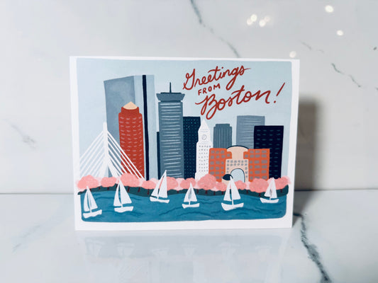 Greetings From Boston Card