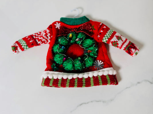 Christmas Sweater Wreath Ornament