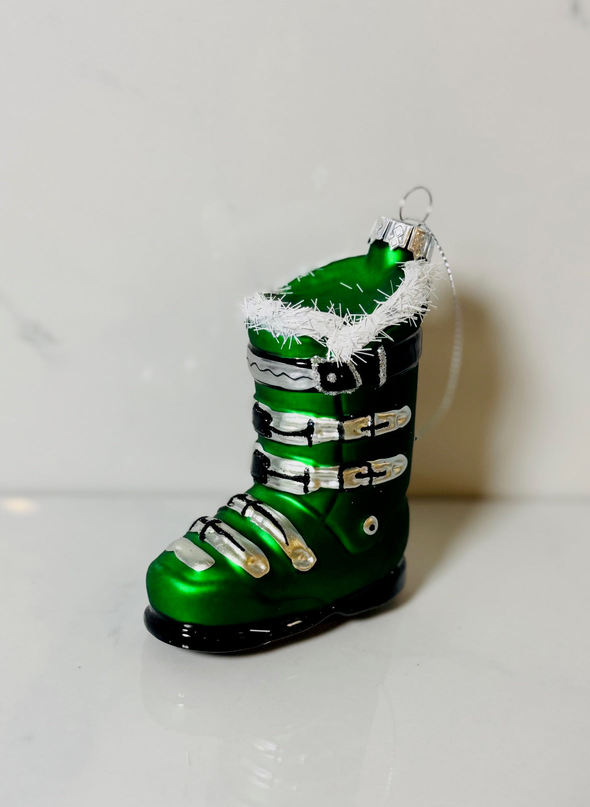 Green Ski Boot Ornament