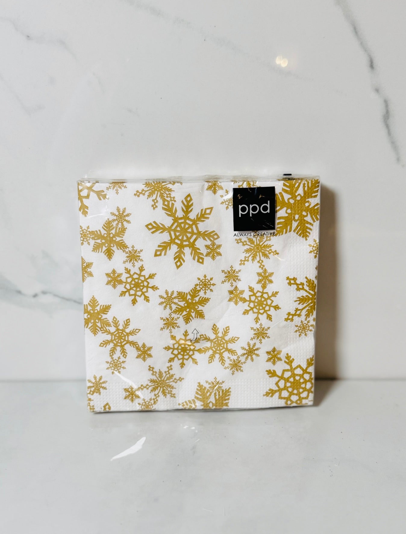 Gold Snowflake Cocktail Napkin