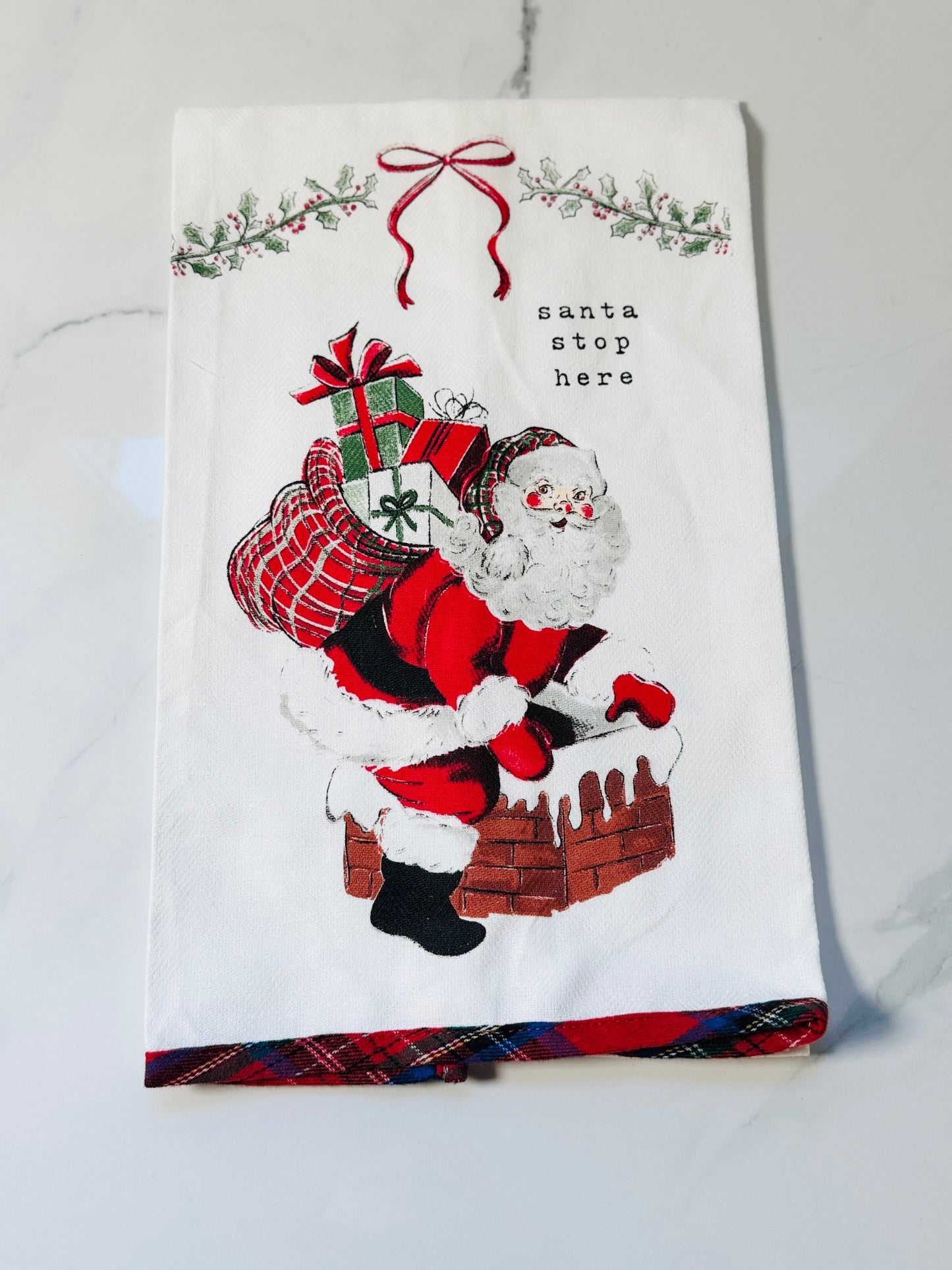 Santa Stop Here Hand Towel