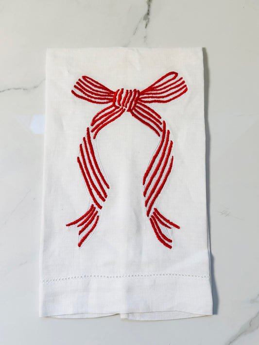 Red Bow Hand Towel