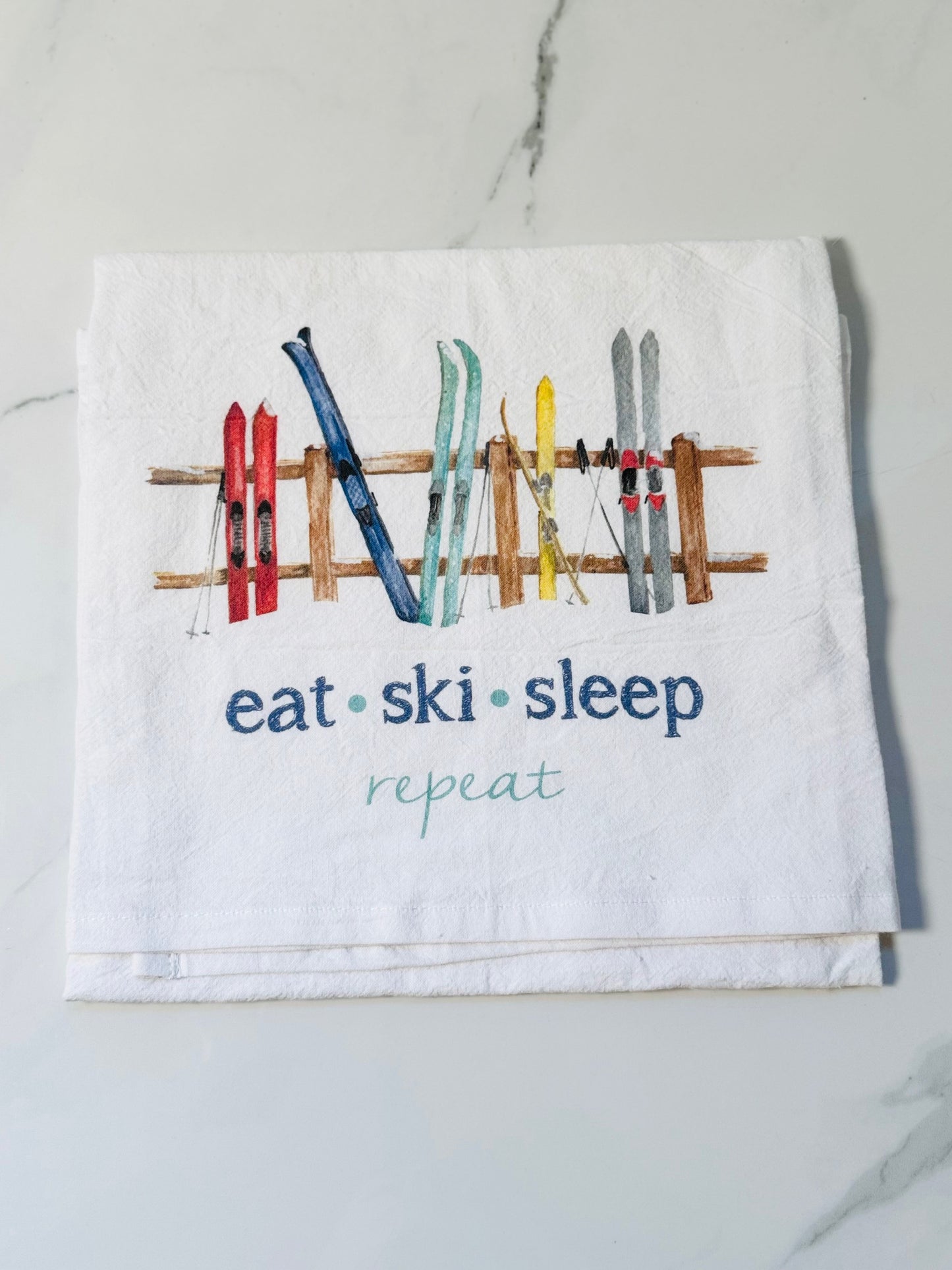 Eat Ski Sleep Hand Towel