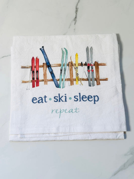 Eat Ski Sleep Hand Towel