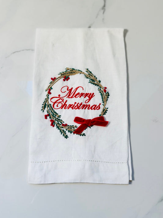 Wreaths and Bows Dish Towel