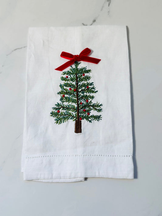 Tree and Bow Hand Towel