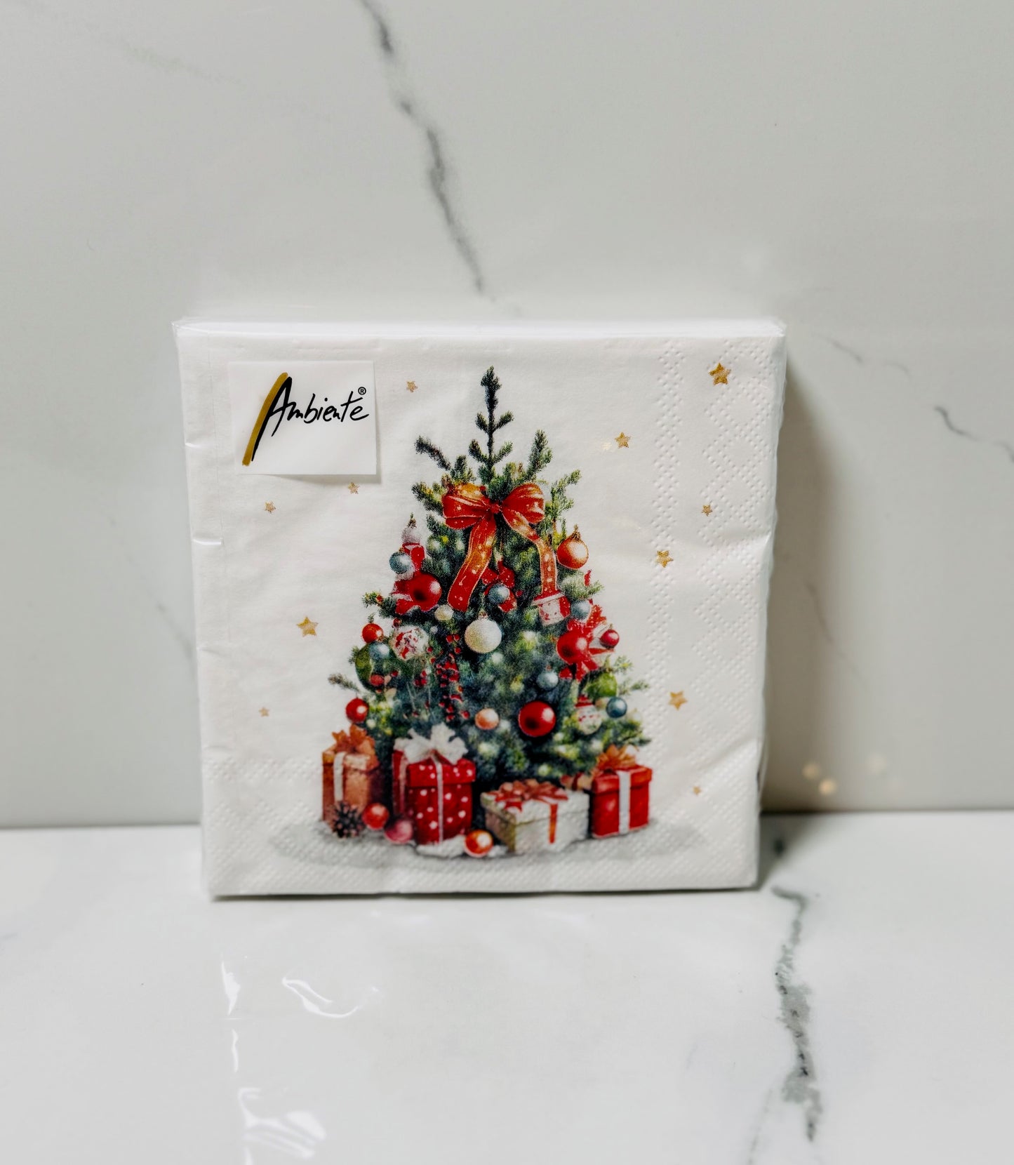 Decorated Christmas Tree Cocktail Napkins