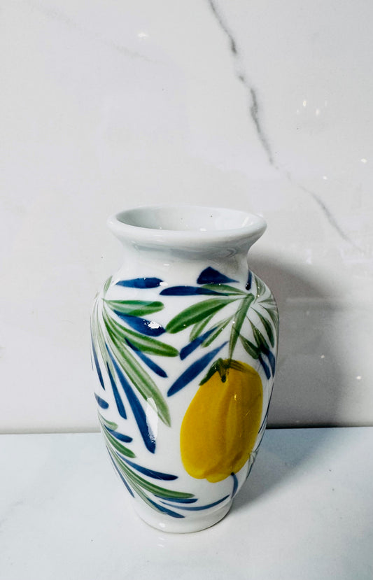 Hand Painted Mini Lemon Vase - C