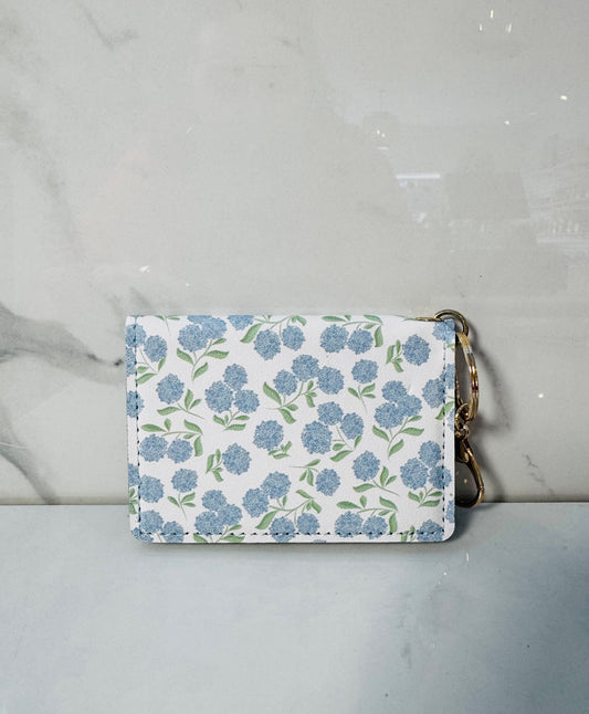 White and Blue Hydrangea ID Wallet