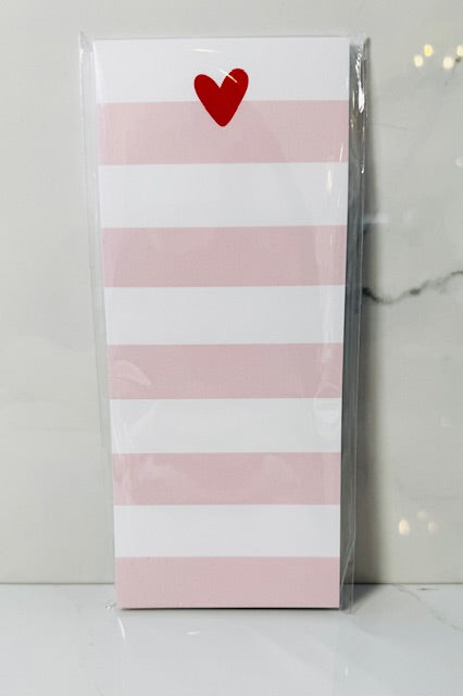 Striped Heart Tall Notepad