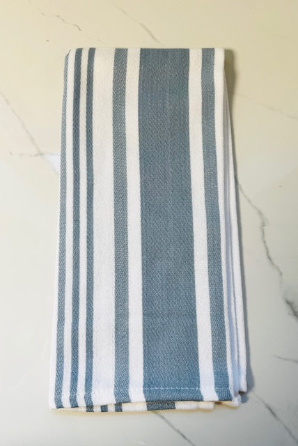 Dusty Blue Stripe Dishtowel