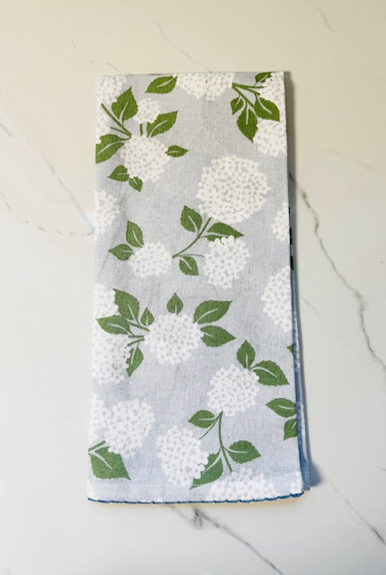 Blue and White Hydrangea Hand Towel