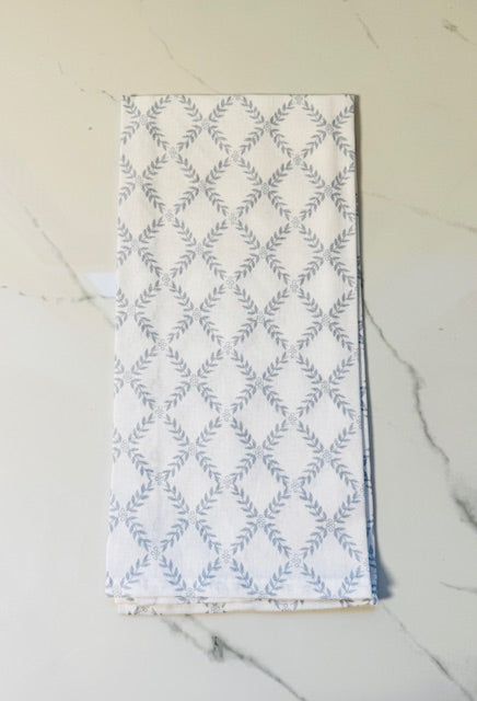 Blue and White Fern Hand Towel