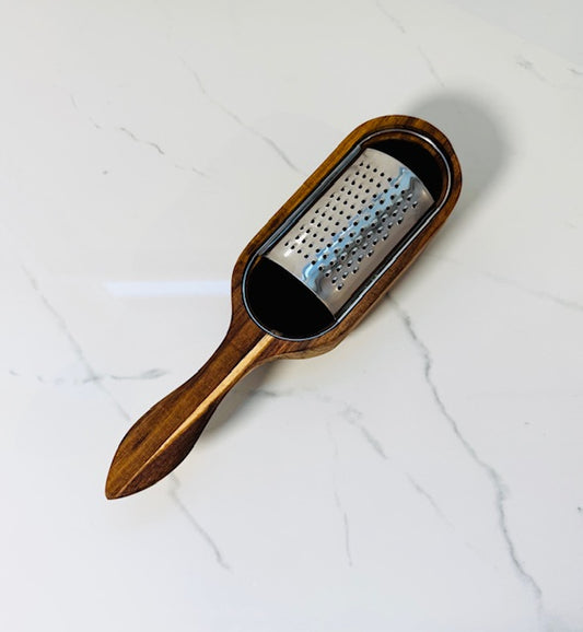 Wood and Stainless Steel Cheese Grater