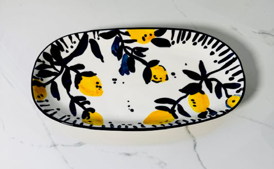 Blue and White Lemon Serving Platter