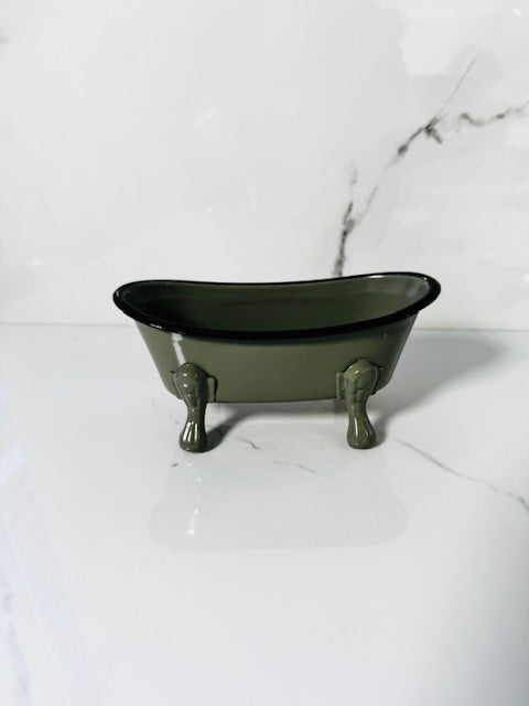 Grey Metal Bathtub Soap Dish